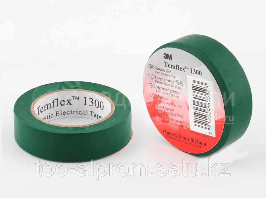 Изолента зеленая TEMFLEX 1300E 18мм*9,1м