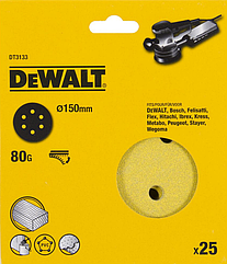Шлифовальные круги DEWALT DT3133, 150 мм, 6 отверстий, 80G, 25 шт.