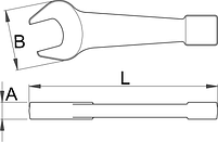 Ключ рожковый ударный, для особо тяжёлых работ - 118/7 UNIOR, фото 2