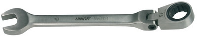 Ключ кованый комбинированный с храповиком и шарнирной головкой - 161 UNIOR