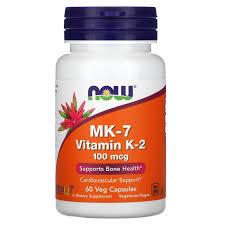 МК-7, Витамин К2, 100 мг, Now Foods, 60 капсул
