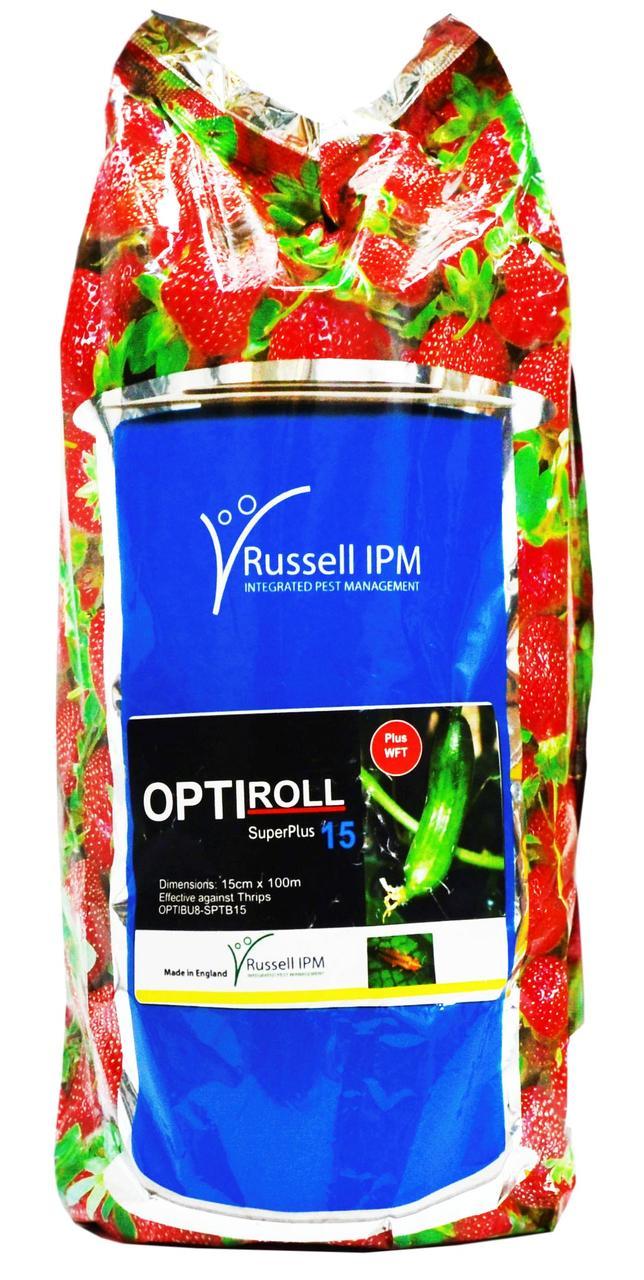 Рулонная ловушка Russell IPM Optiroll SuperPlus Синяя с рисунком, с феромоном (2 рулона 15х100) - фото 1 - id-p86095377