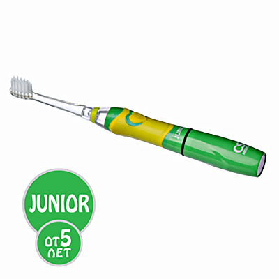 Детская электрическая звуковая зубная щетка CS Medica Junior зеленая - фото 3 - id-p86184946