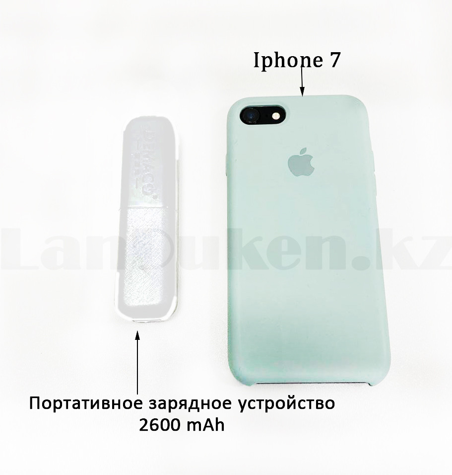 Портативное зарядное устройство компактное 2600 mAh Power Bank mobile A3 Demaco белый - фото 6 - id-p86185382