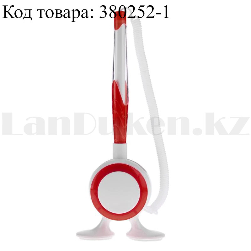 Ручка шариковая на подставке с пружинкой (стержень синий) красная - фото 1 - id-p86185518
