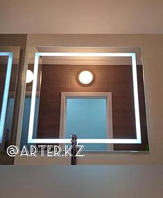 Зеркало с LED подсветкой и пескоструйным рисунком, 800(В)мм х 1000(Ш)мм