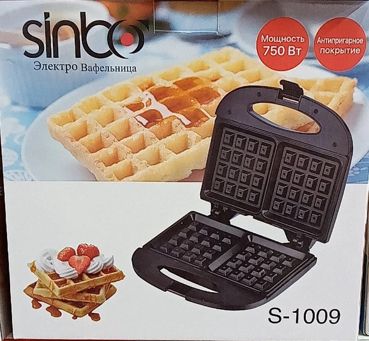 Вафельница Sinbo S-1009 750 Вт, антипригарное покрытие - фото 2 - id-p86187009