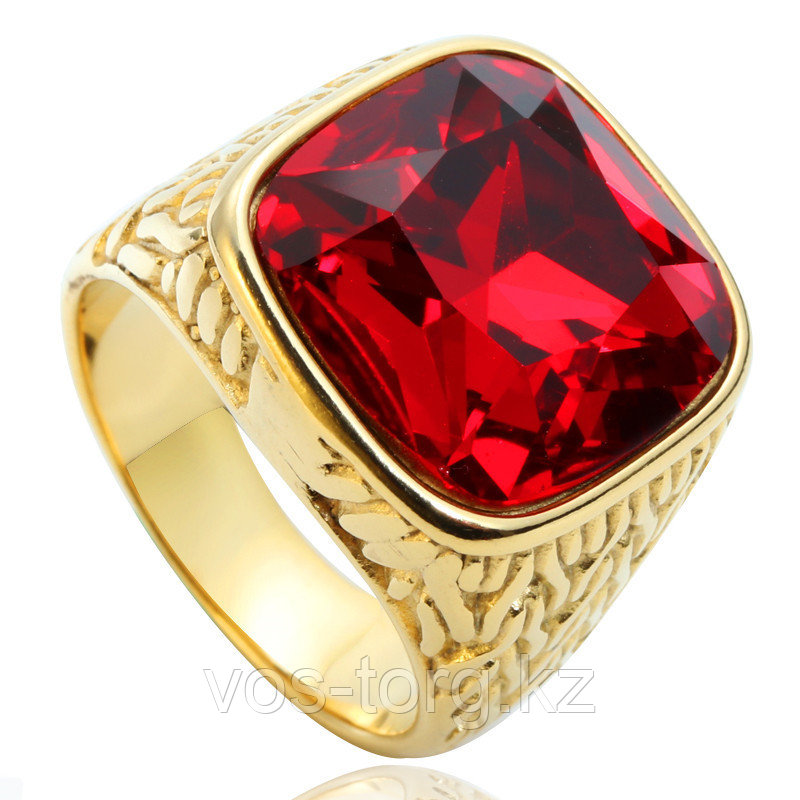 Кольцо-перстень "Красный рубин"