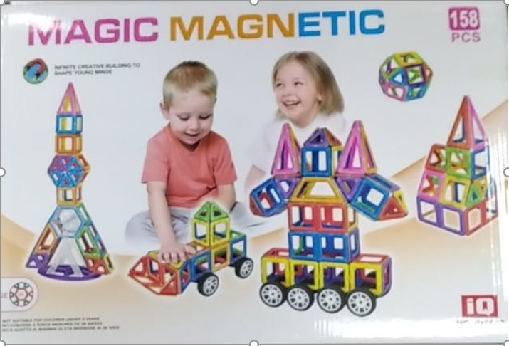 Детский магнитный конструктор magic magnetic 158 деталей модель NO.JH8613