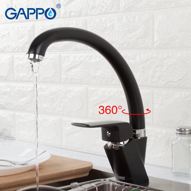 Gappo G4150, Смеситель для кухни цвет чёрный