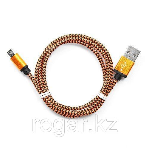 Кабель USB 2.0 Cablexpert CC-mUSB2oe1m, USB-MicroUSB, 1м, нейлоновая оплетка, алюм разъемы, оранжев