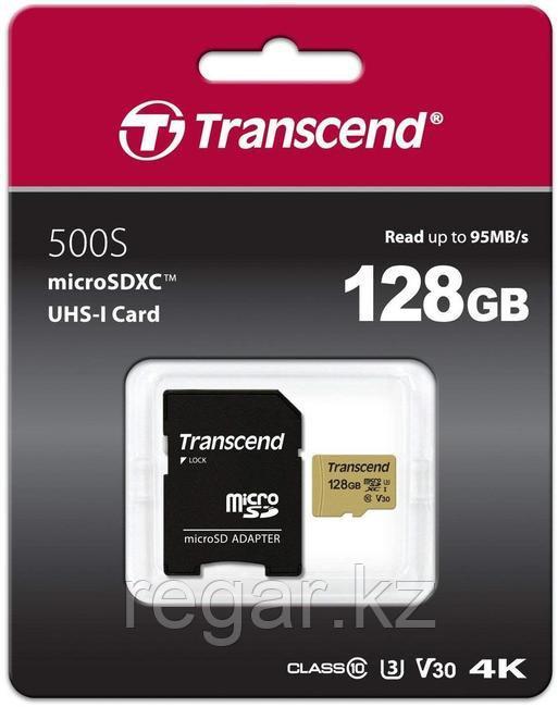 Карта памяти MicroSD 128GB Class 10 U3 Transcend TS128GUSD500S