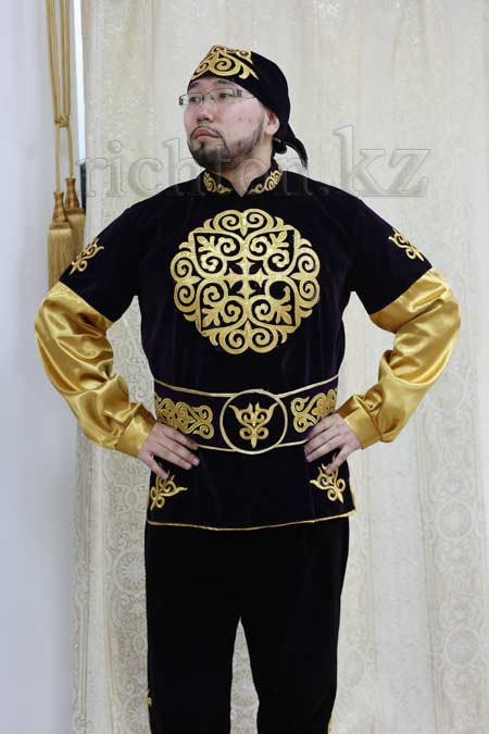 Казахский национальный мужской костюм Алматы. Белый сценический - фото 2 - id-p86202809