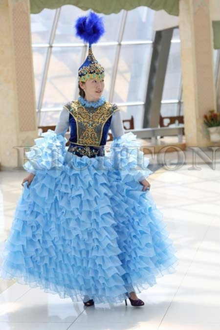 Национальный народный казахский костюм женский Азиада (Aziada) | Яркий - фото 4 - id-p86203022