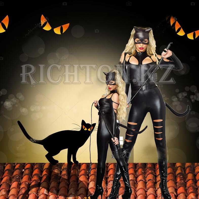 Женщина кошка костюм черный - фото 1 - id-p86203058