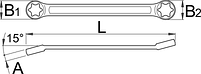 Ключ накидной плоский с профилем TORX и отогнутыми головками - 182/2BTX UNIOR, фото 2
