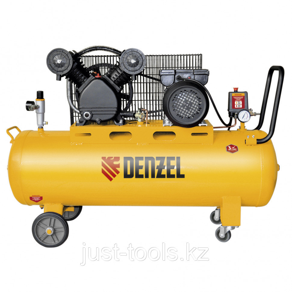 Компрессор DRV2200/100, масляный ременный, 10 бар, производительность 440 л/м, мощность 2,2 кВт Denzel - фото 1 - id-p86231554