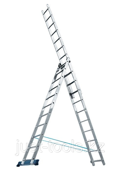Лестница, 3 х 11 ступеней, алюминиевая, трехсекционная Pоссия