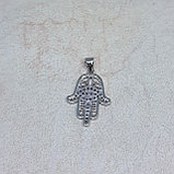 Навеска Хамса, с фианитами, 22х17мм, фото 2