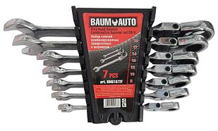 BaumAuto Набор ключей комбинированных трещоточных с шарниром 7 предметов (8, 10, 12-14, 17, 19мм) в пласт.