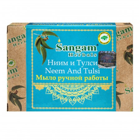 Мыло Sangam Ниим и Тулси ручной работы 100,0  типам кожи, включая чувствительную