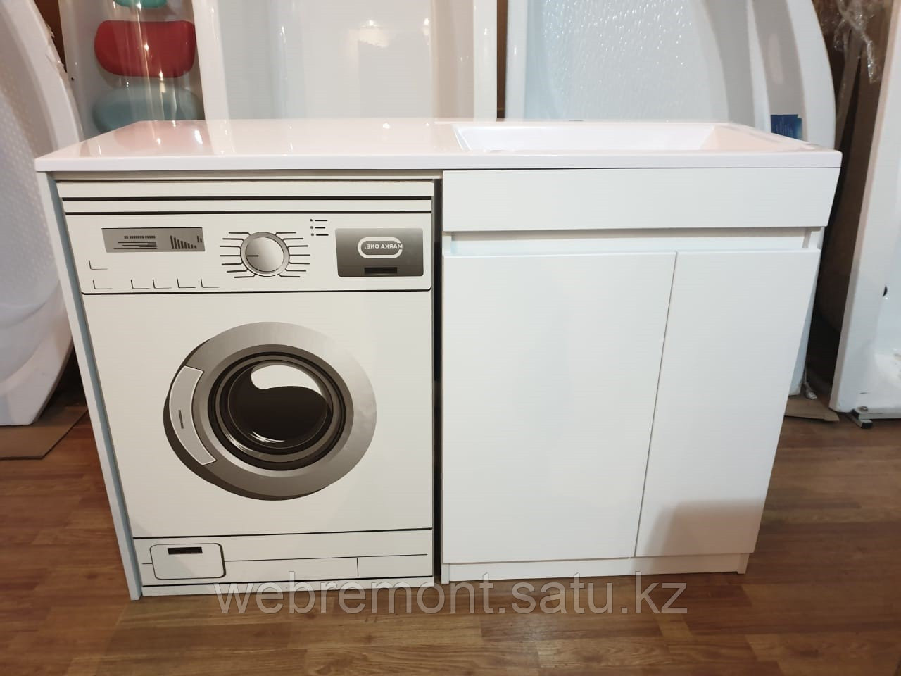 Тумба 130 см. раковиной и столешницей Марсал (с корзиной) правая над ...