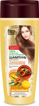 Шампунь "Желтковый" для окрашенных волос с маслом облепихи и молочными протеинами, 270 мл - фото 1 - id-p86397708