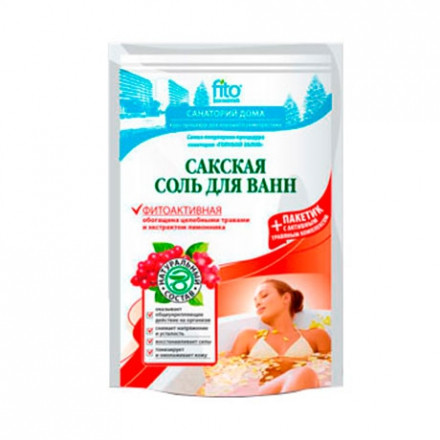 Соль для ванн Сакская Фитоактивная 500г+30г пакетик с травами в подарок - фото 1 - id-p86397572