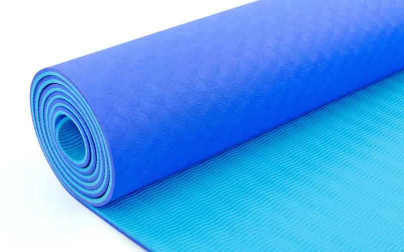 Коврик для йоги светло-синий, фото 1