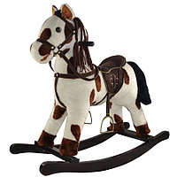 Качалка-лошадка Pituso белый с коричневыми пятнами