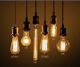 Лампа накаливания Эдисона 40 ватт, ретро лампа 40 Вт, лампа ретро-стиля, винтажная лампа, старинная лампа, фото 3