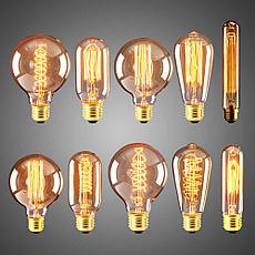 Лампа накаливания Эдисона 40 ватт, ретро лампа 40 Вт, лампа ретро-стиля, винтажная лампа, старинная лампа, фото 2