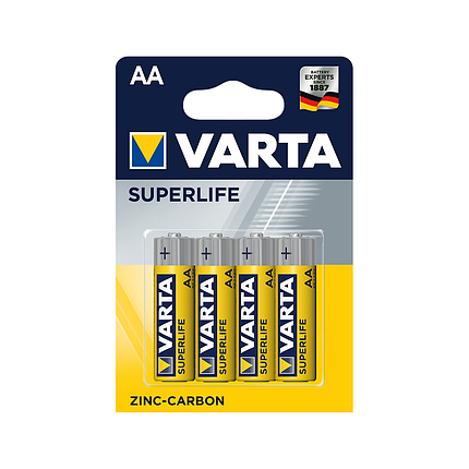 Батарейка VARTA Superlife Mignon 1.5V - R6P/AA 4 шт в блистере, фото 2
