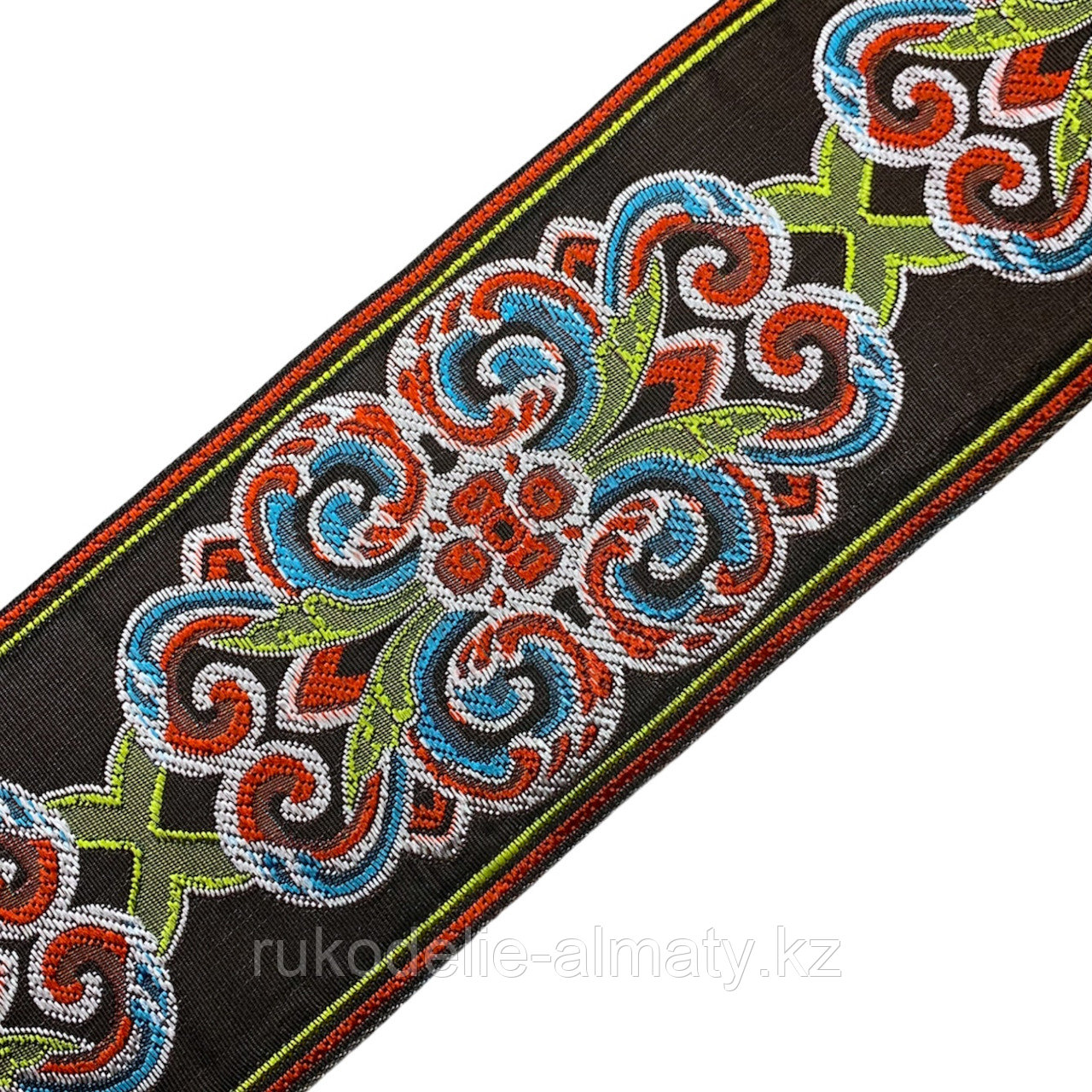 Лента декоративная жаккардовая с цветочными мотивами 90 мм, #923 - фото 4 - id-p86418682