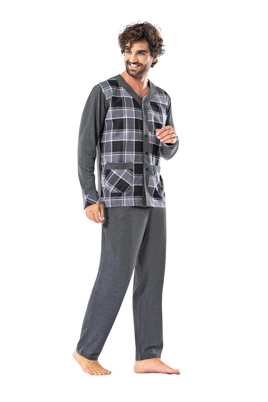 Пижама мужская M / 48-50, Серый - фото 1 - id-p86398522