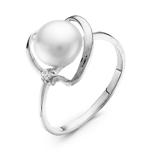Кольцо TEOSA серебро с родием, жемчуг фианит, многокаменка Z1-9282