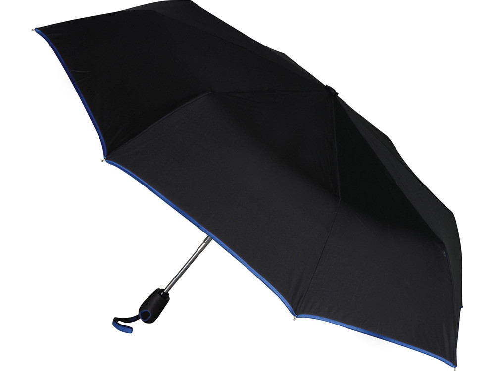 Зонт складной Уоки, черный/синий (Р) - фото 2 - id-p86422756