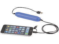 Портативное зарядное устройство, 2000 mAh/кабель 3 в 1, ярко-синий, фото 3