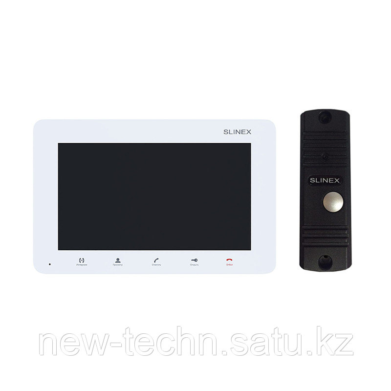 Slinex KIT SM-07M цвет белый + ML-16HR цвет черный. Комплект домофона 7" + панель вызова.
