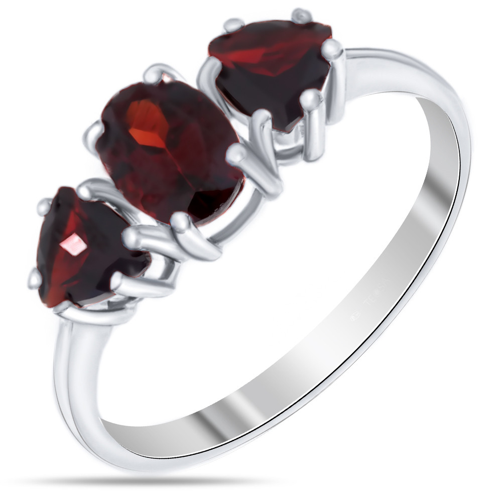 Серебряное кольцо с гранатом TEOSA 0642-R-GR размеры - 17