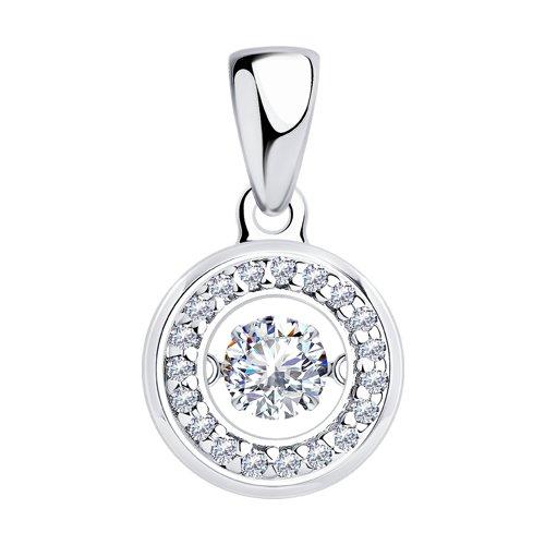 Подвеска DIAMANT ( SOKOLOV ) серебро с родием, фианит swarovski фианит 94-130-01072-1