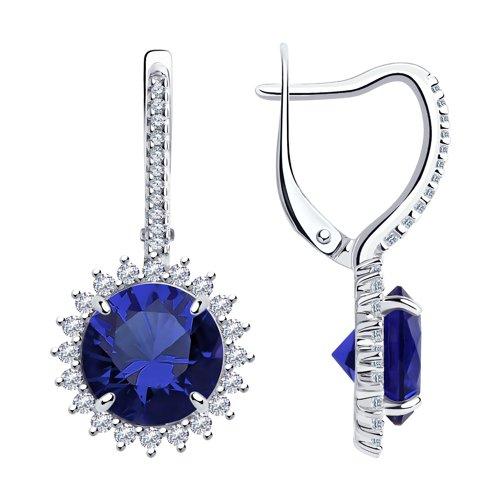 Серьги Diamant (SOKOLOV) серебро с родием, фианит 94-120-00805-1