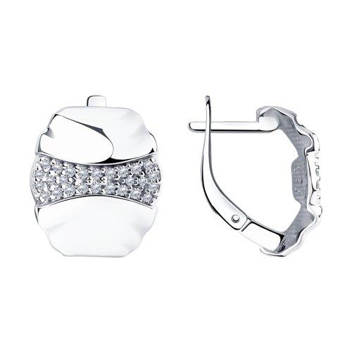 Серьги DIAMANT ( SOKOLOV ) серебро с родием, фианит , дорожка 94-120-00904-1