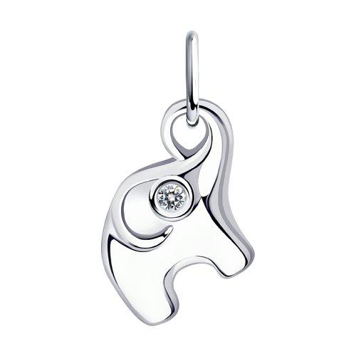 Подвеска Diamant (SOKOLOV) серебро с родием, фианит 94-130-01085-1