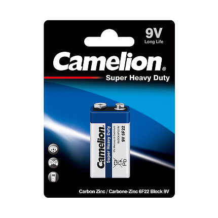 Батарейка CAMELION Super Heavy Duty 6F22-BP1B (1), фото 2