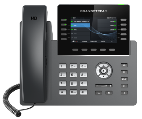 Grandstream GRP2615 IP телефон 5 SIP, 10 линии, цветной LCD, PoE, 1до 4-х GBX20, USB, Wi-Fi, Bluetooth