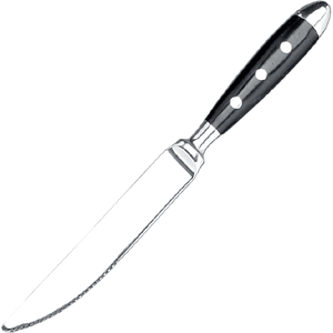 Нож для стейка «Дориа»; сталь нерж.; L=25/11,B=1см; металлич.,черный - фото 1 - id-p86449483