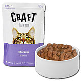 Craft Farm Kitten, Крафт влажный корм для котят в соусе с курицей, уп.12*85гр., фото 2