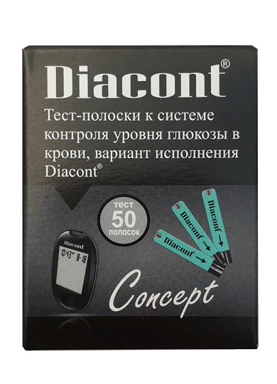 Тест-полоски для глюкометра Diacont Concept - фото 1 - id-p86476909