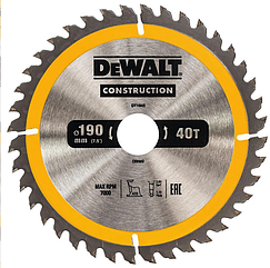 Пильный диск DEWALT DT1945, CONSTRUCT, (190 x 30 мм, 40 ATB)